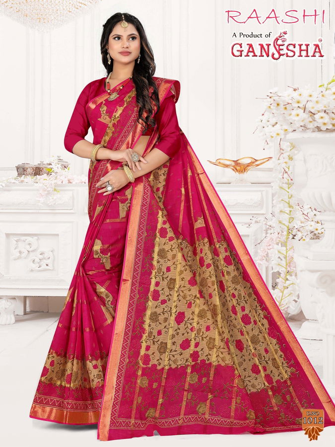 Raashi By Ganehsa 1008-1019 Daily Wear Sarees Catalog